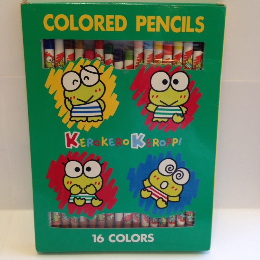 Vintage Rare Keroppi Sanrio Colored Pencils 1994